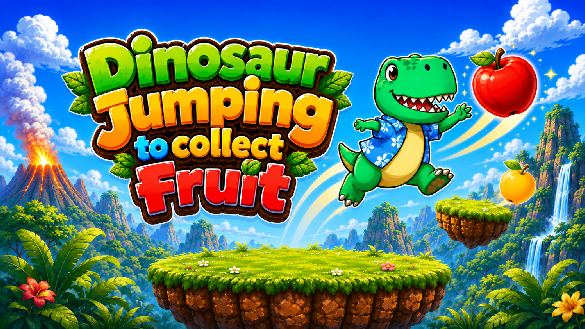 Dino jumping  fruit